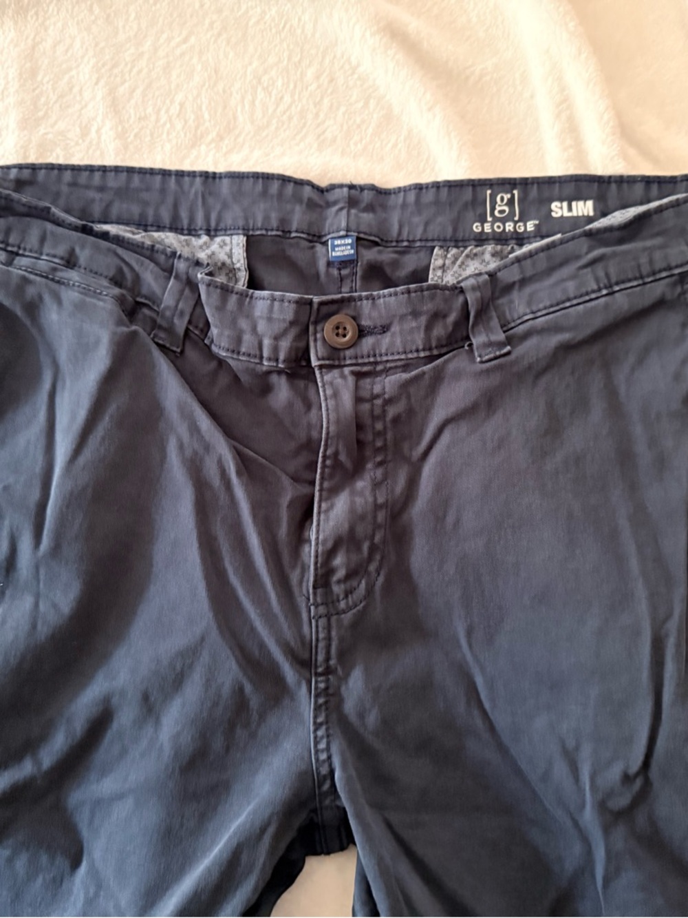George Navy Blue Slim Pants 36x30 Size 36 - Picture 2 of 4